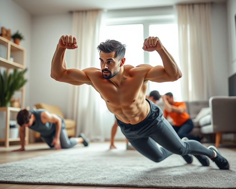 Skuteczne ćwiczenia dla mężczyzn w domu – jak trenować bez sprzętu